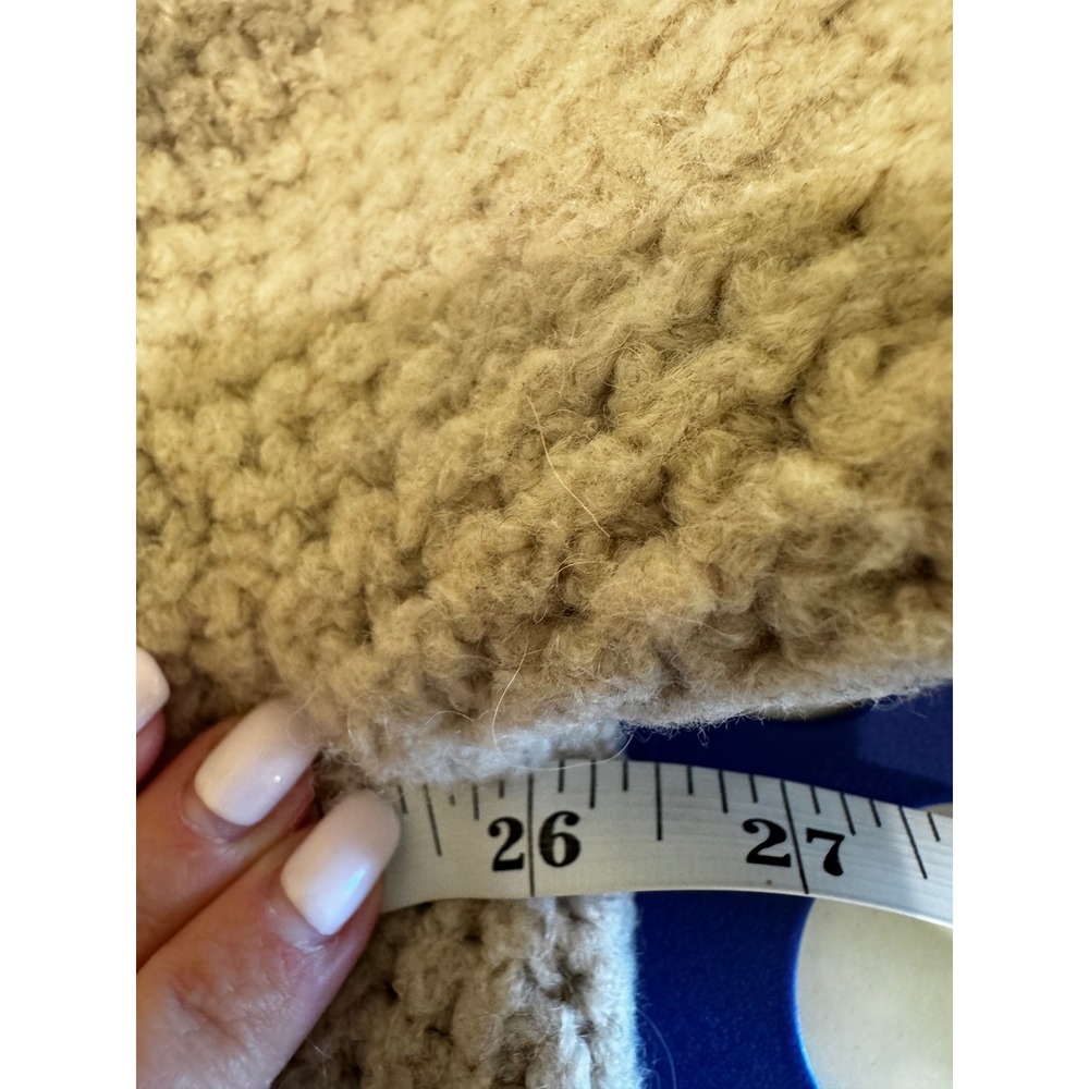 J‎ Crew Cable Knit Chunky Oversized Cardigan Sweater Women L Merino Alpaca Wool - Picture 4 of 10